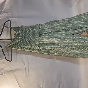 Sincerely Jules Sage Green Floral Jumpsuit Adjustable Straps Sz XL